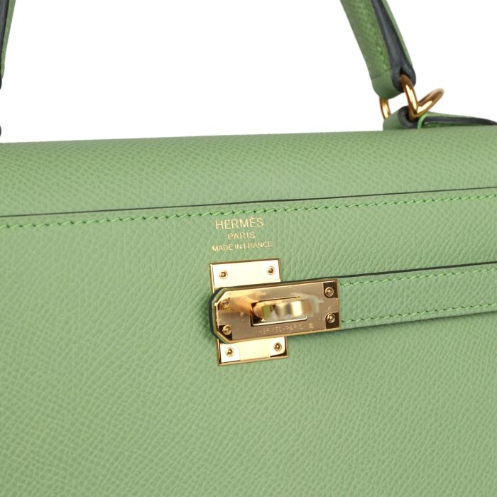 Handmade HKS 25 Vert Criquet Epsom Gold Hardware - 图片 7