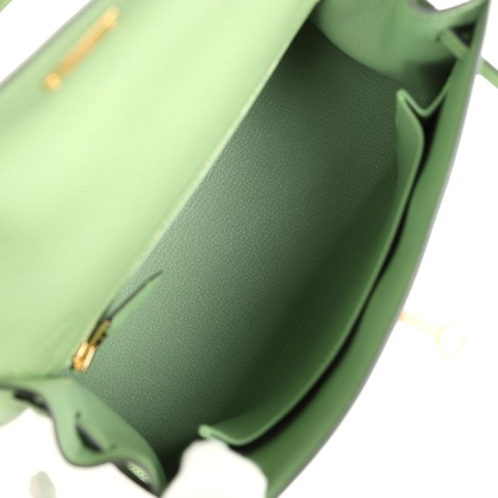 Handmade HKS 25 Vert Criquet Epsom Gold Hardware - 图片 8