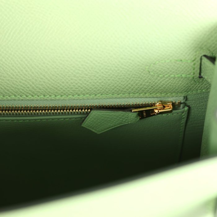 Handmade HKS 25 Vert Criquet Epsom Gold Hardware - 图片 9