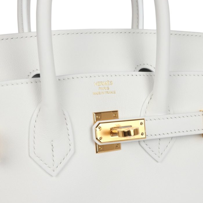 Handmade Bag HB 25 New White Swift Gold Hardware - 图片 6