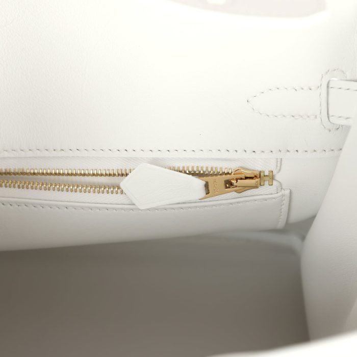 Handmade Bag HB 25 New White Swift Gold Hardware - 图片 8