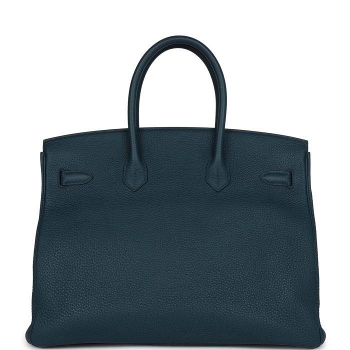 Handmade Bag HB 35 Vert Rousseau Togo Gold Hardware - 图片 4