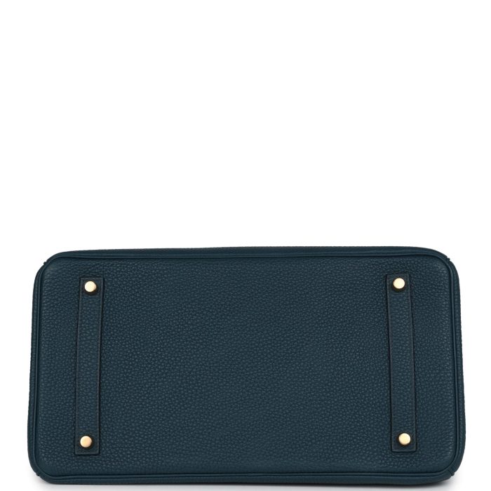 Handmade Bag HB 35 Vert Rousseau Togo Gold Hardware - 图片 5