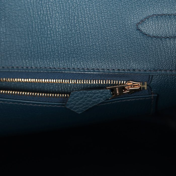 Handmade Bag HB 35 Vert Rousseau Togo Gold Hardware - 图片 8