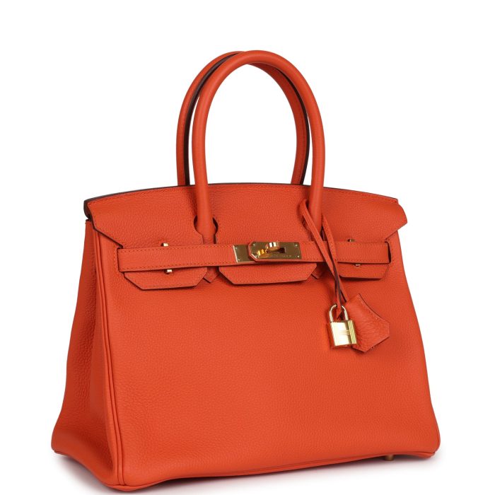 Handmade Bag HB 30 Feu Togo Gold Hardware - 图片 2