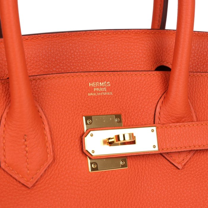 Handmade Bag HB 30 Feu Togo Gold Hardware - 图片 6
