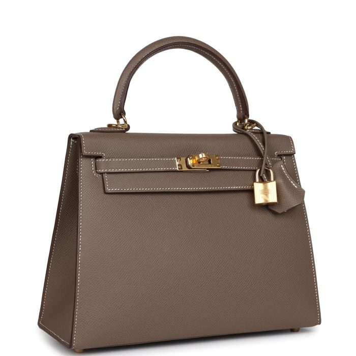 Handmade HKS 25 Etoupe Epsom Gold Hardware - 图片 2