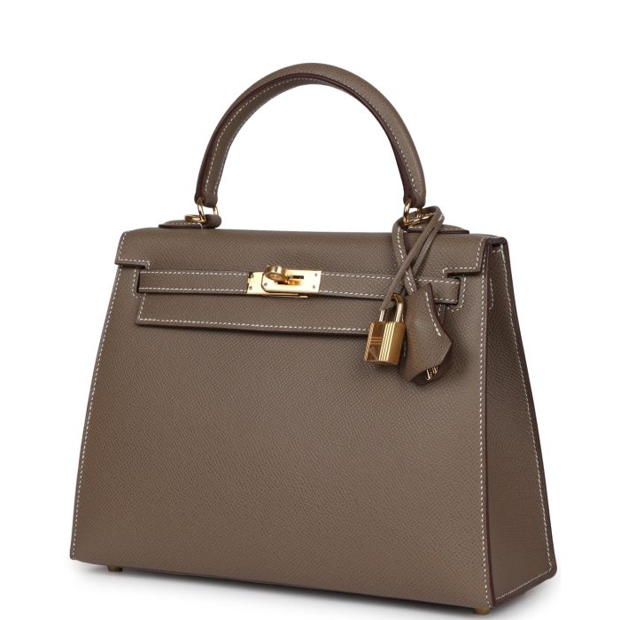 Handmade HKS 25 Etoupe Epsom Gold Hardware - 图片 3