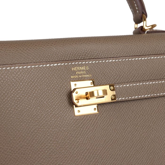 Handmade HKS 25 Etoupe Epsom Gold Hardware - 图片 7