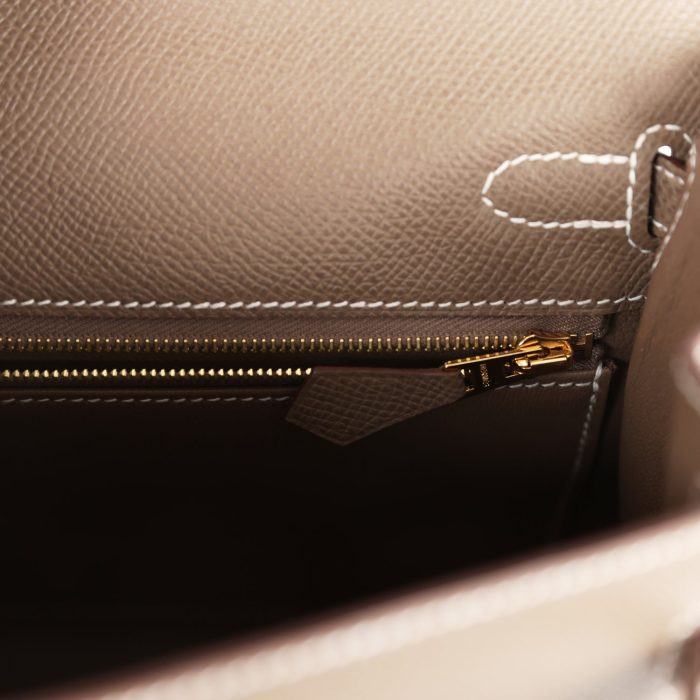 Handmade HKS 25 Etoupe Epsom Gold Hardware - 图片 9
