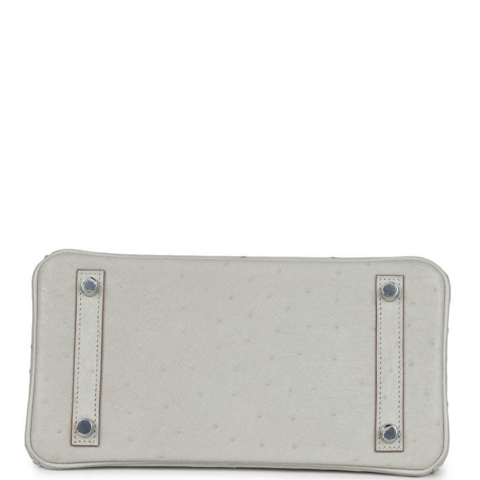 Handmade Bag HB 25 Gris Perle Ostrich Palladium Hardware - 图片 5
