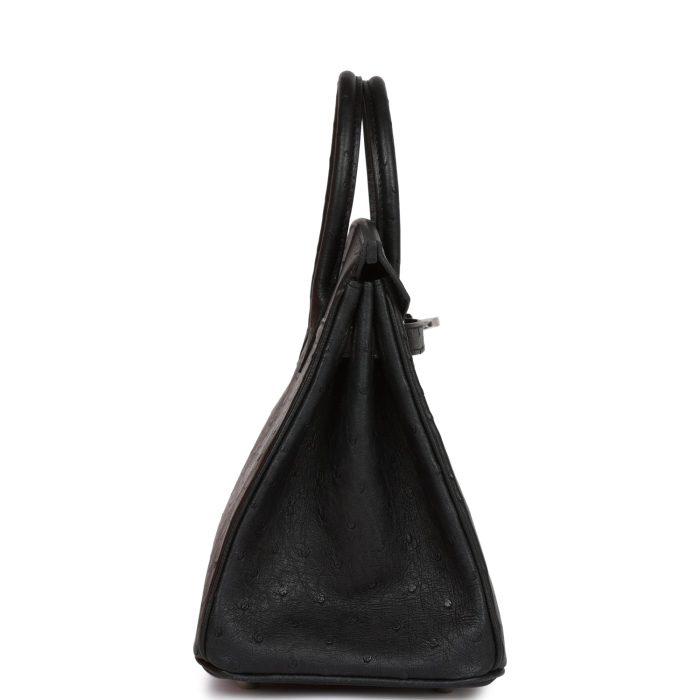 Handmade Bag HB 25 Black Ostrich Palladium Hardware - 图片 3