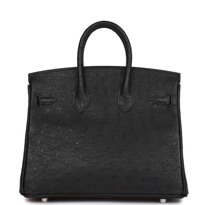 Handmade Bag HB 25 Black Ostrich Palladium Hardware - 图片 4