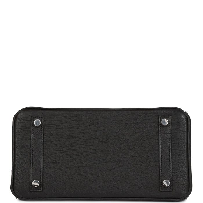 Handmade Bag HB 25 Black Ostrich Palladium Hardware - 图片 5