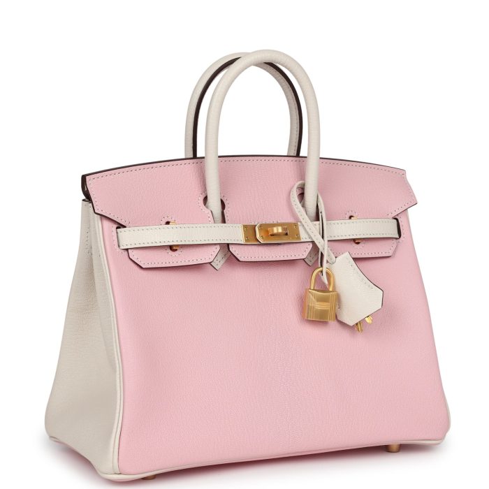 Handmade Bag HSOB(HSS) 25 Rose Sakura and Nata Chevre Brushed Gold Hardware - 图片 2