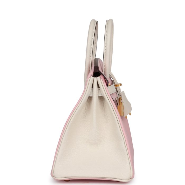 Handmade Bag HSOB(HSS) 25 Rose Sakura and Nata Chevre Brushed Gold Hardware - 图片 3