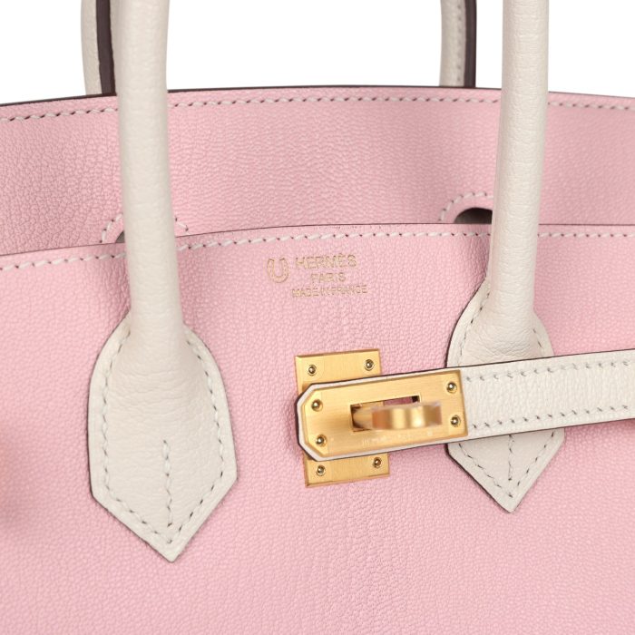 Handmade Bag HSOB(HSS) 25 Rose Sakura and Nata Chevre Brushed Gold Hardware - 图片 6