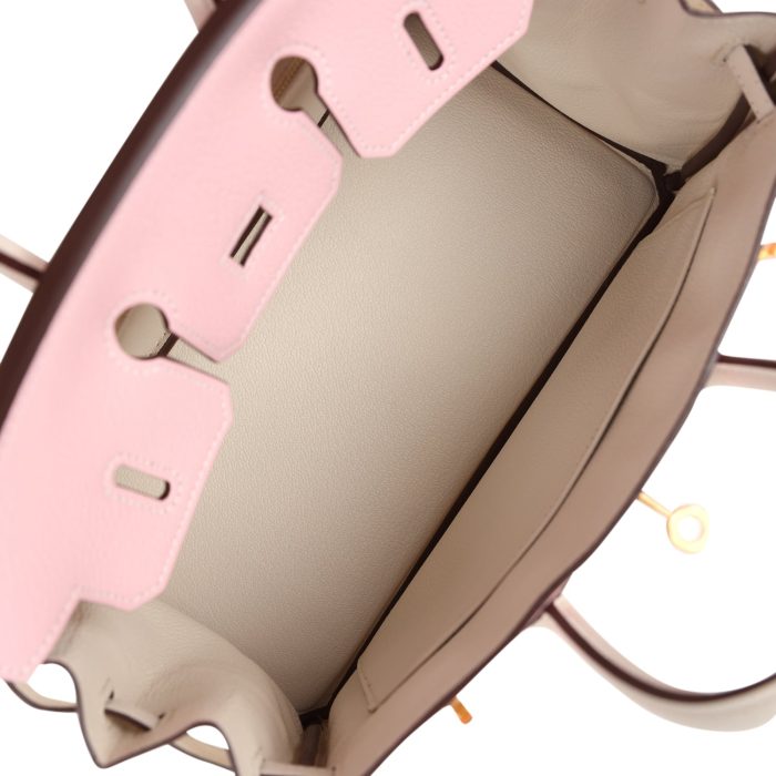 Handmade Bag HSOB(HSS) 25 Rose Sakura and Nata Chevre Brushed Gold Hardware - 图片 7