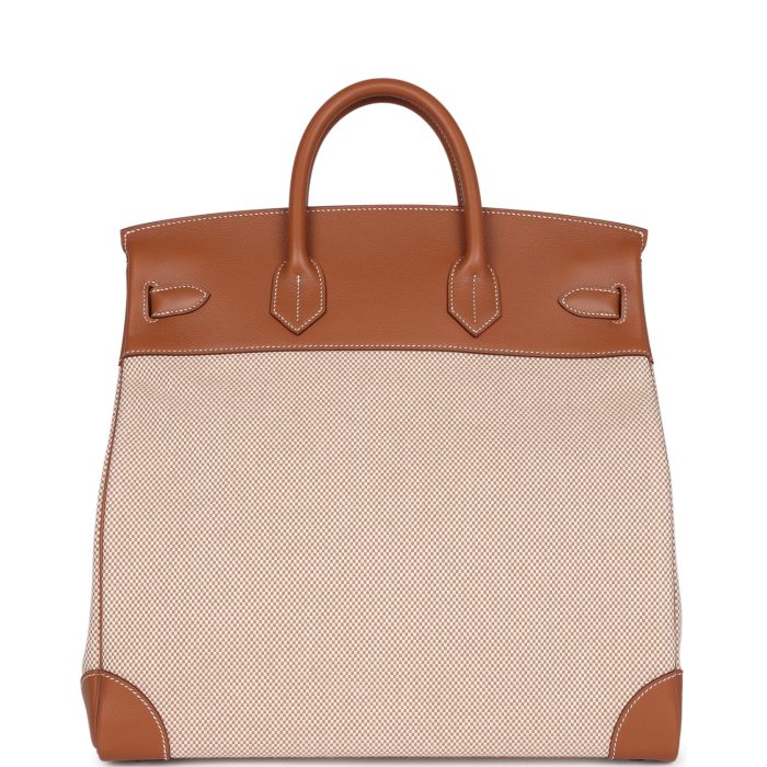 Handmade Bag HB HAC 40 Gold Evercolor and Ecru Toile Palladium Hardware - 图片 4