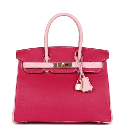 Handmade Bag HSOB(HSS) 30 Rose Mexico and Rose Sakura Chevre Rose Gold Hardware