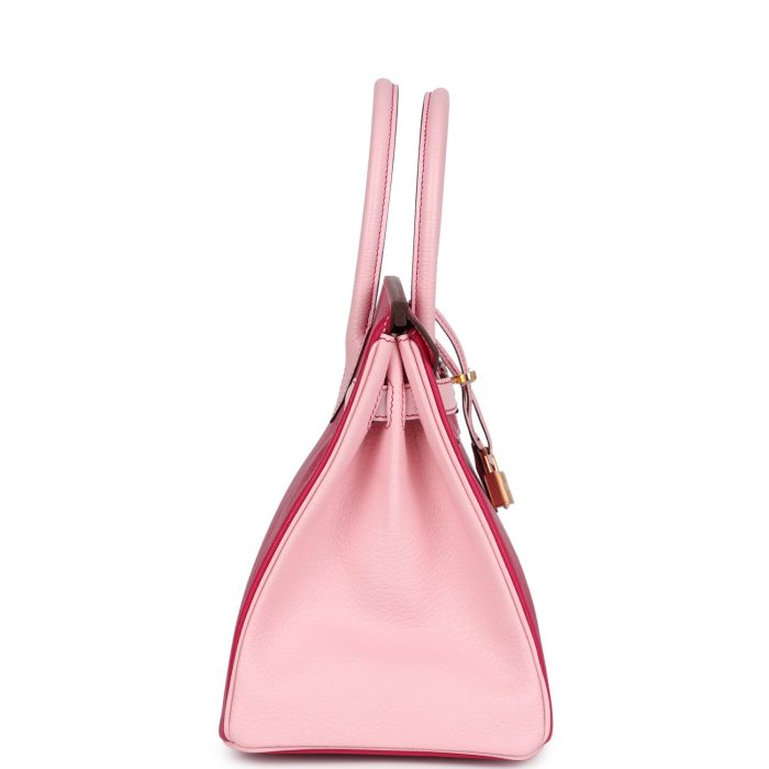 Handmade Bag HSOB(HSS) 30 Rose Mexico and Rose Sakura Chevre Rose Gold Hardware - 图片 3