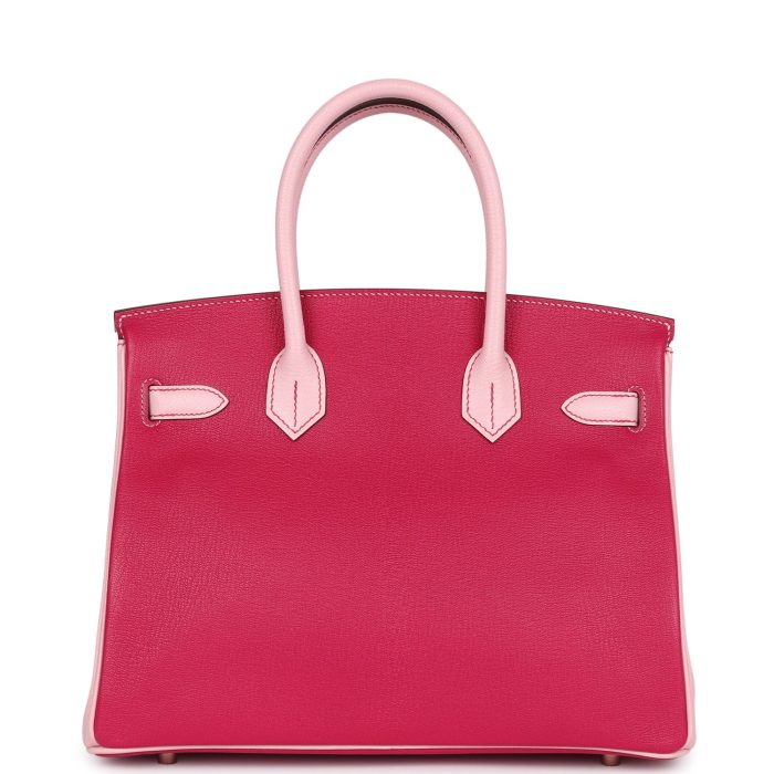 Handmade Bag HSOB(HSS) 30 Rose Mexico and Rose Sakura Chevre Rose Gold Hardware - 图片 4