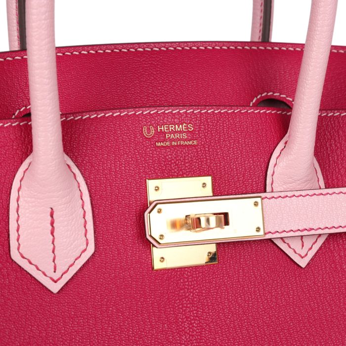 Handmade Bag HSOB(HSS) 30 Rose Mexico and Rose Sakura Chevre Rose Gold Hardware - 图片 6