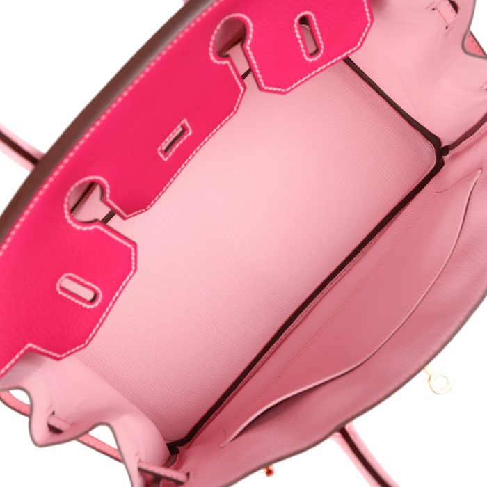 Handmade Bag HSOB(HSS) 30 Rose Mexico and Rose Sakura Chevre Rose Gold Hardware - 图片 7