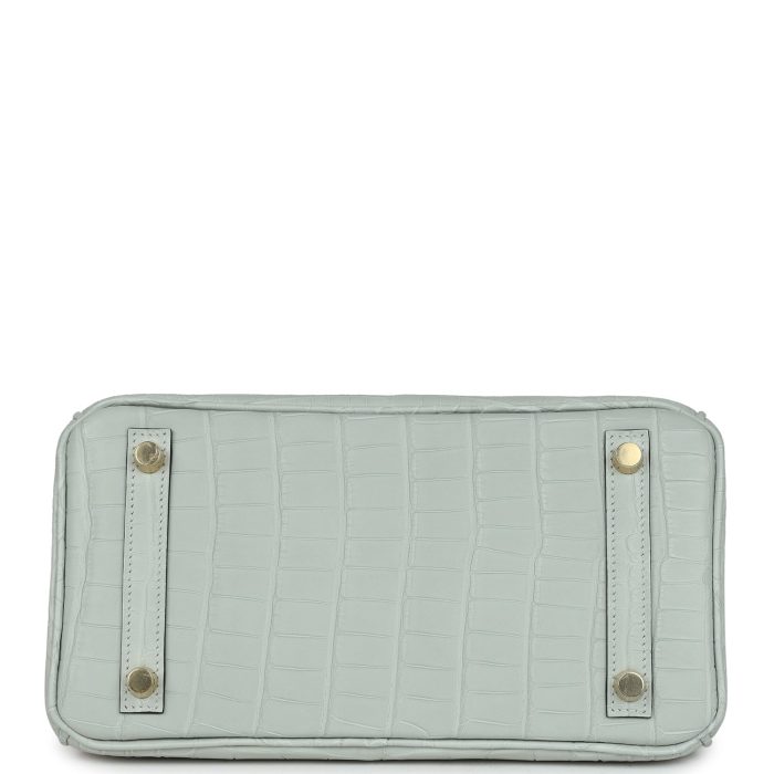 Handmade Bag HB 25 Gris Neve Matte Alligator Gold Hardware - 图片 5