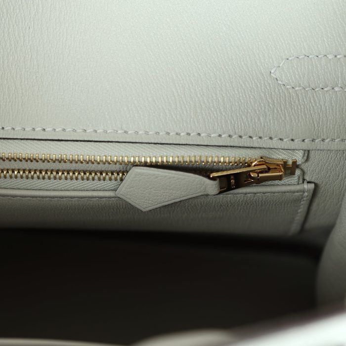 Handmade Bag HB 25 Gris Neve Matte Alligator Gold Hardware - 图片 8