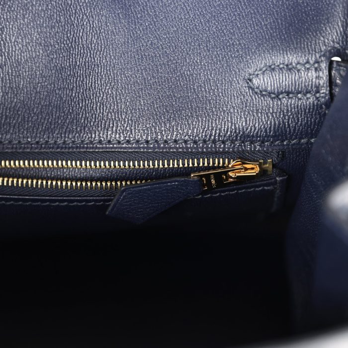 Handmade Bag HB 25 Bleu Indigo Matte Alligator Gold Hardware - 图片 7