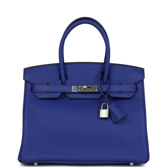 Handmade Bag HB 30 Bleu Electric Clemence Palladium Hardware