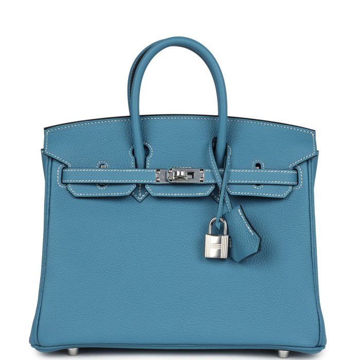 Handmade Bag HB 25 Blue Jean Togo Palladium Hardware