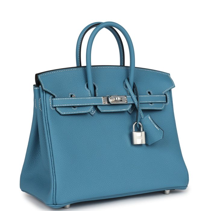 Handmade Bag HB 25 Blue Jean Togo Palladium Hardware - 图片 2