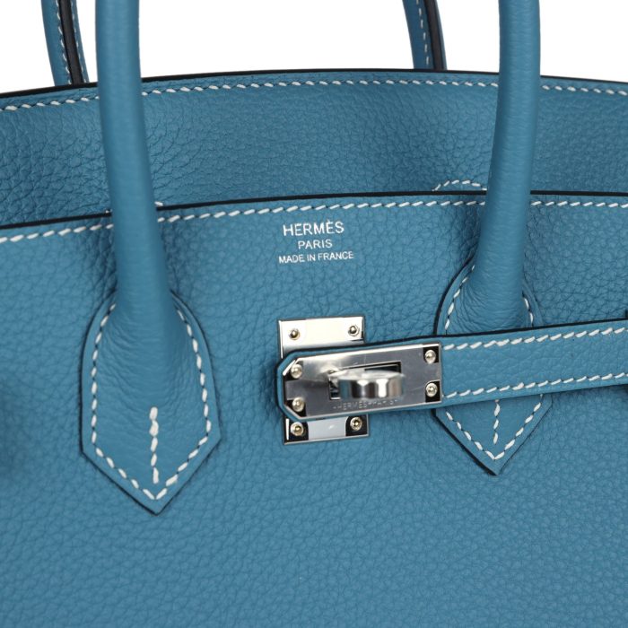 Handmade Bag HB 25 Blue Jean Togo Palladium Hardware - 图片 6