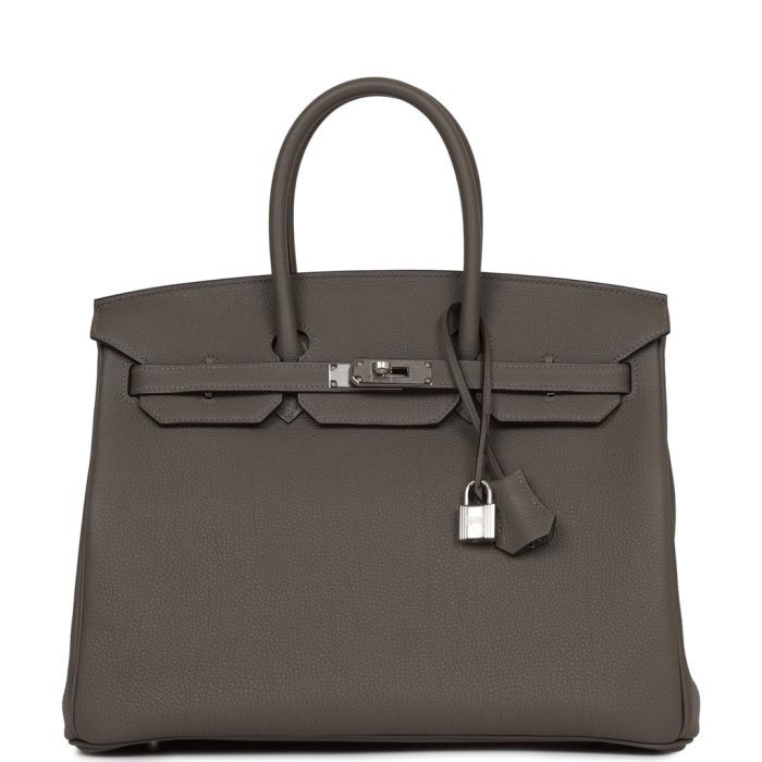 Handmade Bag HB 35 Gris Meyer Togo Palladium Hardware