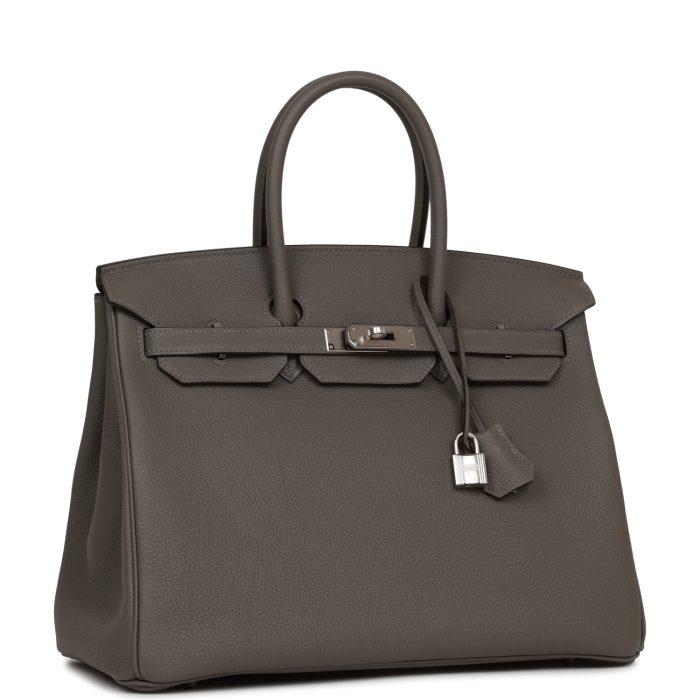 Handmade Bag HB 35 Gris Meyer Togo Palladium Hardware - 图片 2