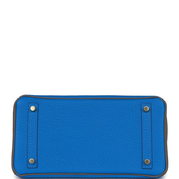Handmade Bag HSOB(HSS) 30 Bleu Electric and Etain Clemence Brushed Gold Hardware - 图片 5