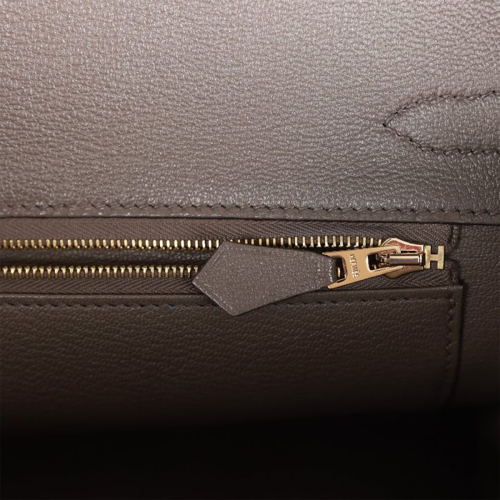 Handmade Bag HSOB(HSS) 30 Bleu Electric and Etain Clemence Brushed Gold Hardware - 图片 8