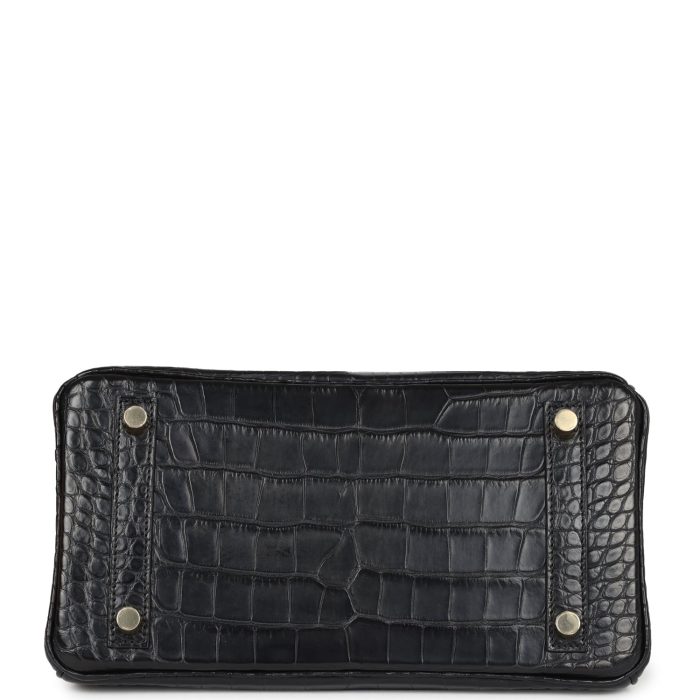 Handmade Bag HB 25 Black Matte Alligator Gold Hardware - 图片 5