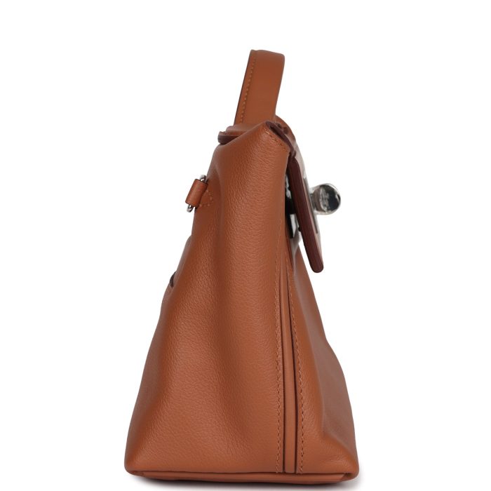 Handmade bag Mini Gold Evercolor and Swift Palladium Hardware - 图片 4