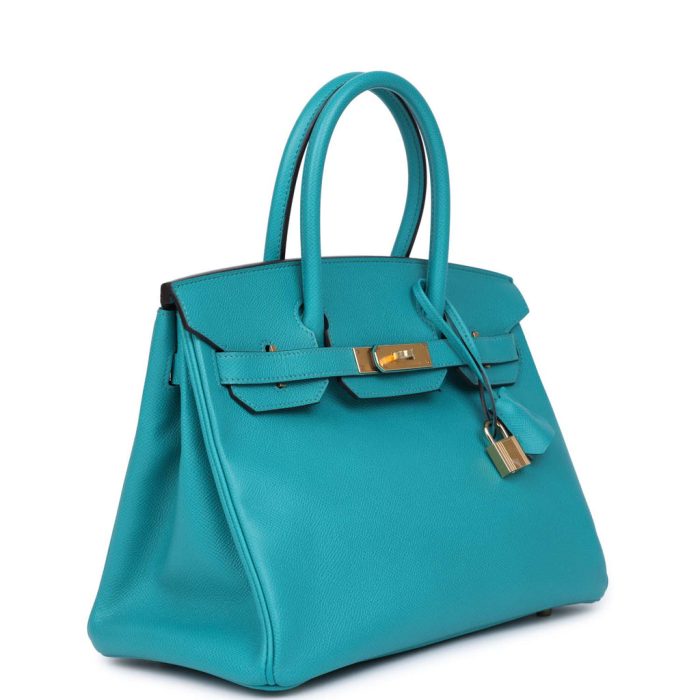 Handmade Bag HB 30 Bleu Paon Epsom Gold Hardware - 图片 2