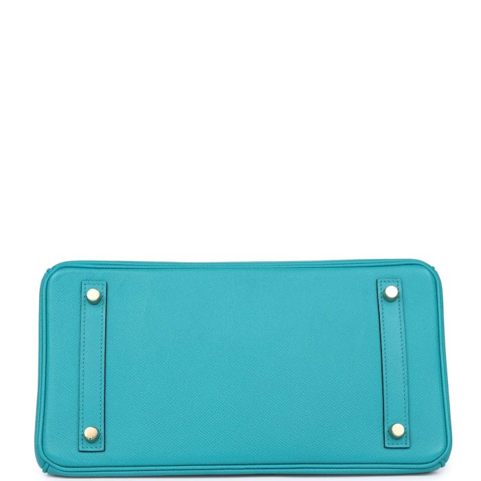 Handmade Bag HB 30 Bleu Paon Epsom Gold Hardware - 图片 5