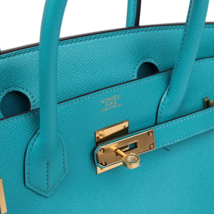 Handmade Bag HB 30 Bleu Paon Epsom Gold Hardware - 图片 6