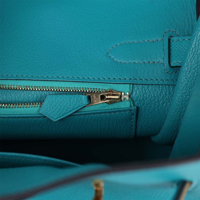 Handmade Bag HB 30 Bleu Paon Epsom Gold Hardware - 图片 8