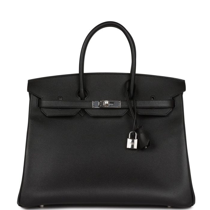 Handmade Bag HB 35 Black Epsom Palladium Hardware