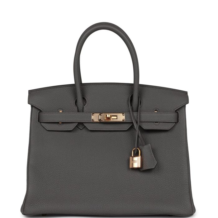 Handmade Bag HB 30 Etain Togo Rose Gold Hardware