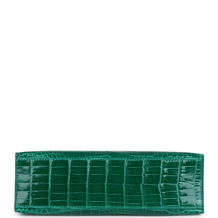 Handmade HKP Emerald Shiny Porosus Crocodile Gold Hardware - 图片 5