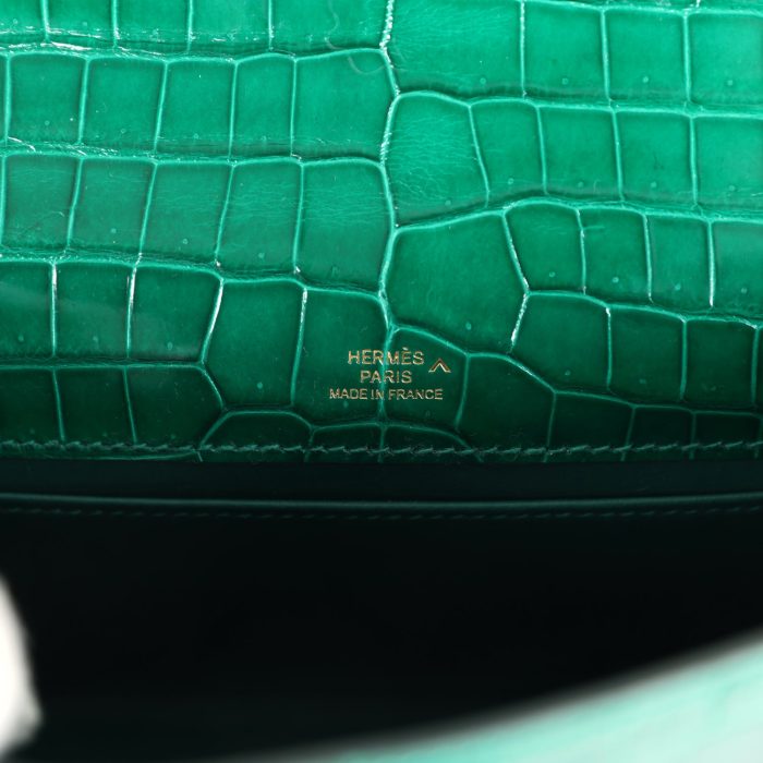 Handmade HKP Emerald Shiny Porosus Crocodile Gold Hardware - 图片 6
