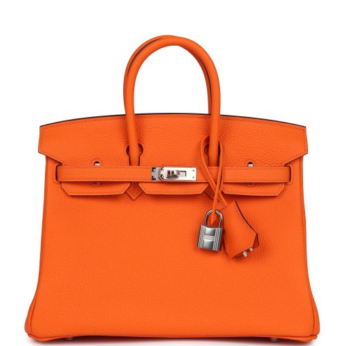 Handmade Bag HB 25 Orange Minium Togo Palladium Hardware